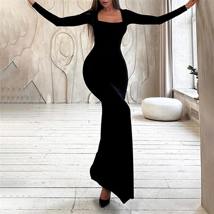 Mirla | Elegant långärmad bodycon maxiklänning-Eva Jonsson