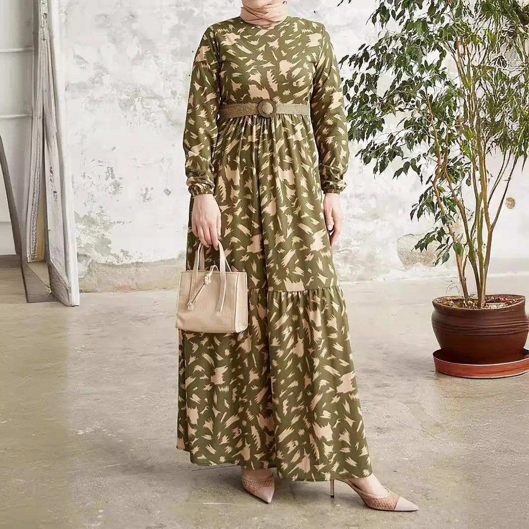 Mirla | Elegant långärmad klänning tryckt-Eva Jonsson