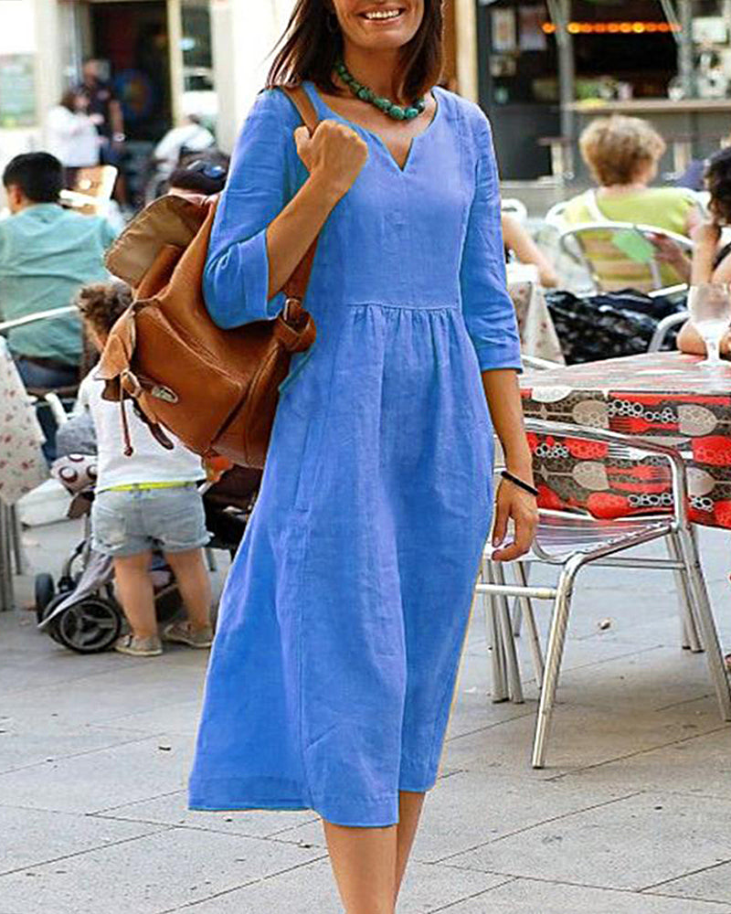 Mirla | Elegant linne tunika klänning - Stilren linneklänning för en raffinerad look-Eva Jonsson