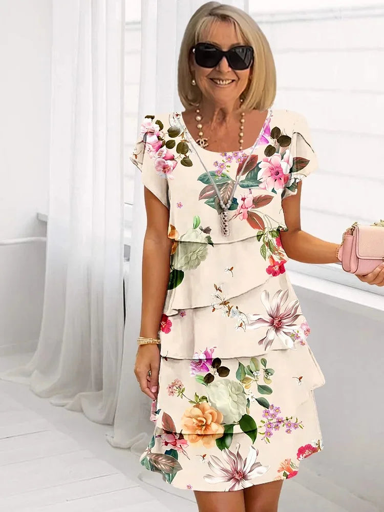Mirla | Elegant maxiklänning med blommönster-Eva Jonsson