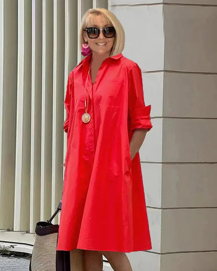 Mirla | Elegant median längd klänning för damer - Stilfull midi klänning-Eva Jonsson