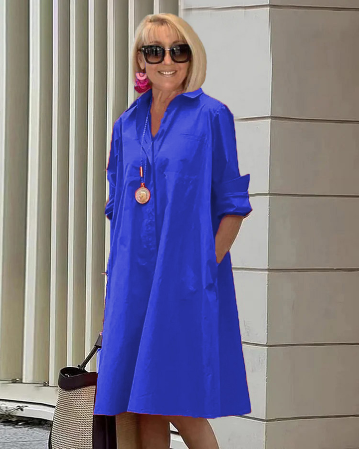 Mirla | Elegant median längd klänning för damer - Stilfull midi klänning-Eva Jonsson