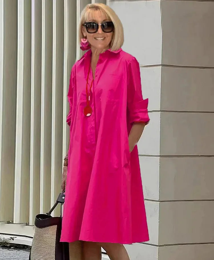 Mirla | Elegant median längd klänning för damer - Stilfull midi klänning-Eva Jonsson