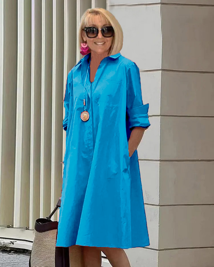 Mirla | Elegant median längd klänning för damer - Stilfull midi klänning-Eva Jonsson