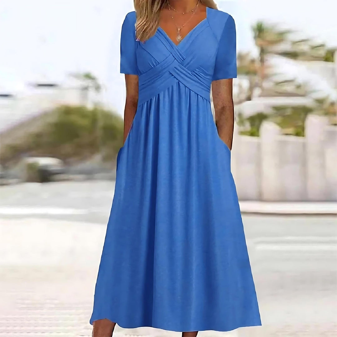 Mirla | Elegant midi-klänning med magdeckning-Eva Jonsson
