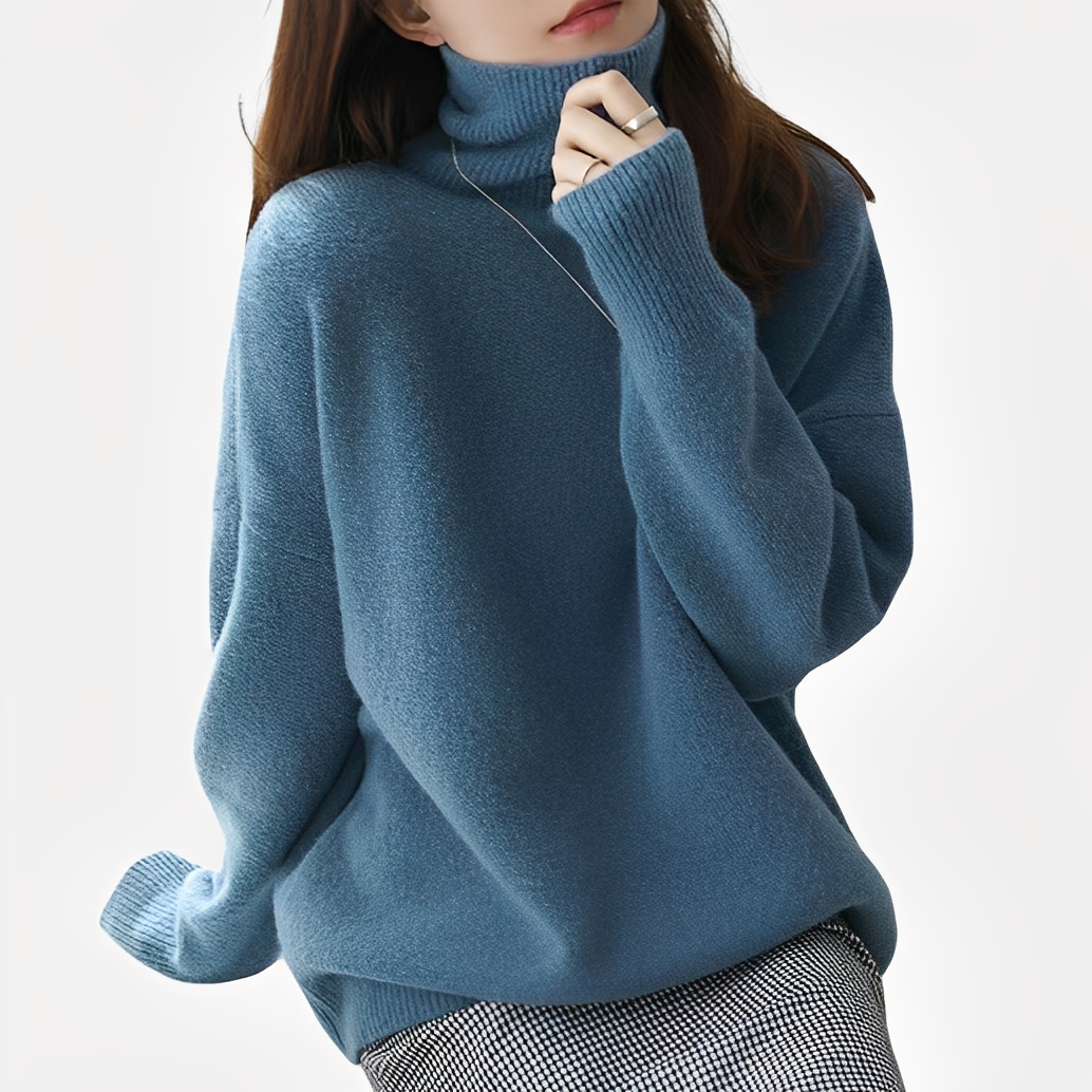 Mirla | Elegant och Avslappnad Damrullkragepullover-Eva Jonsson