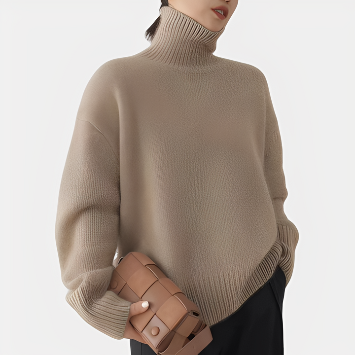 Mirla | Elegant och Avslappnad Damrullkragepullover-Eva Jonsson