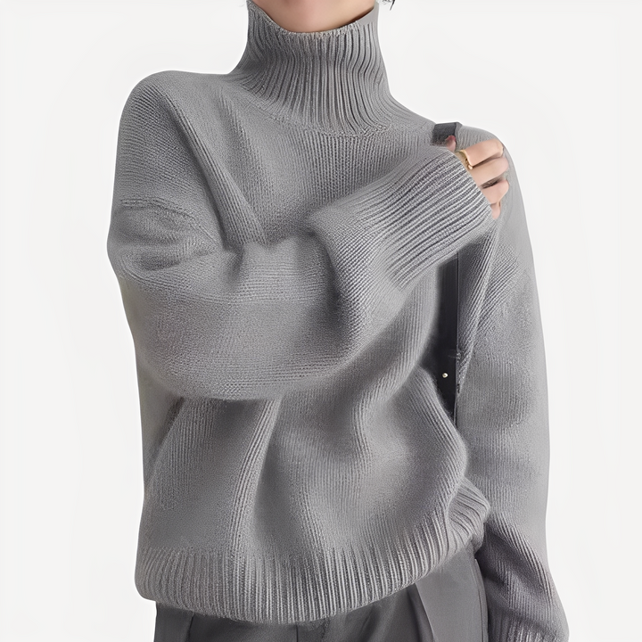 Mirla | Elegant och Avslappnad Damrullkragepullover-Eva Jonsson