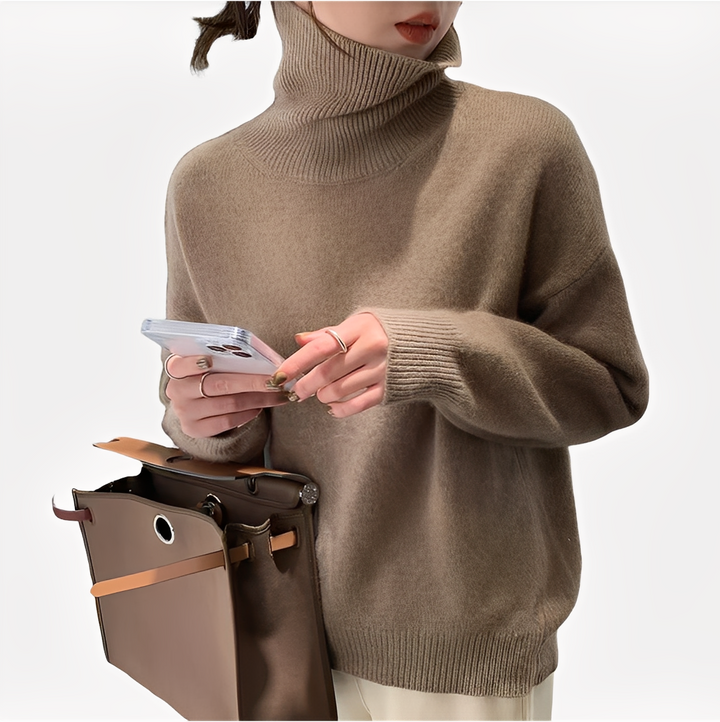Mirla | Elegant och Avslappnad Damrullkragepullover-Eva Jonsson