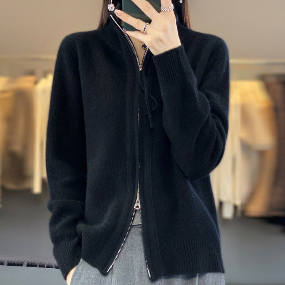 Mirla | Elegant och Bekväm Dragkedje-Cardigan-Eva Jonsson
