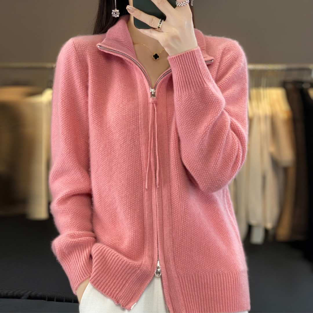 Mirla | Elegant och Bekväm Dragkedje-Cardigan-Eva Jonsson