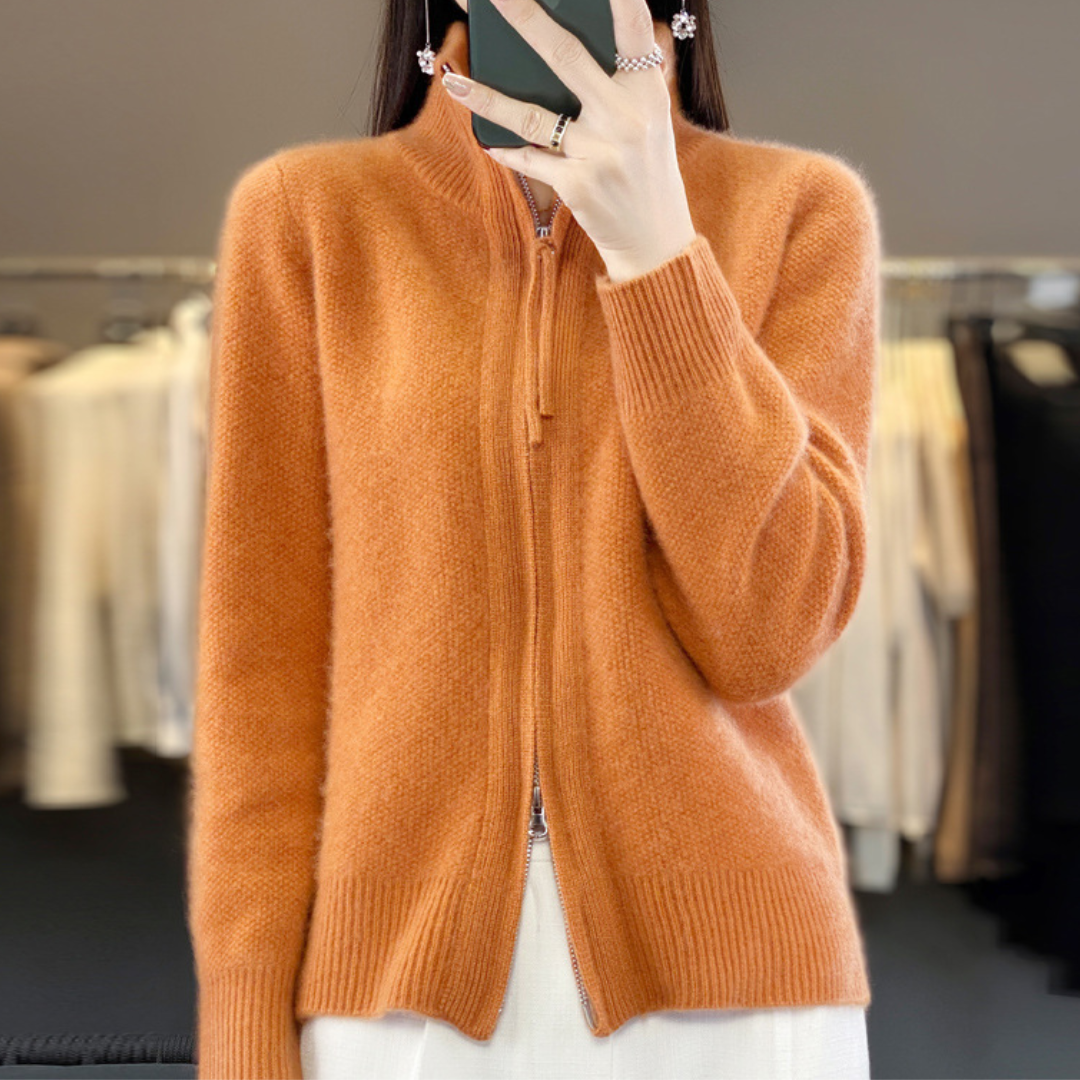 Mirla | Elegant och Bekväm Dragkedje-Cardigan-Eva Jonsson