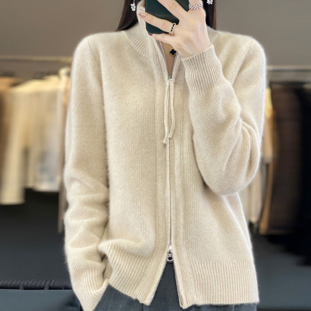 Mirla | Elegant och Bekväm Dragkedje-Cardigan-Eva Jonsson