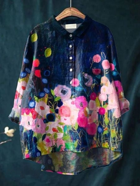 Mirla | Elegant och mångsidig blommablus-Eva Jonsson