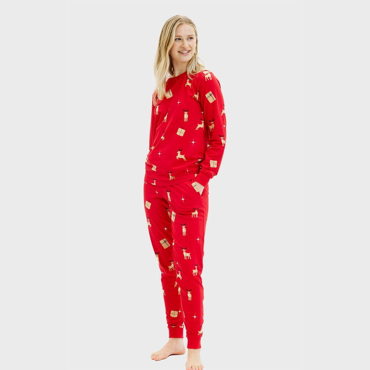 Mirla | Elegant röd julpyjamas dam-Eva Jonsson