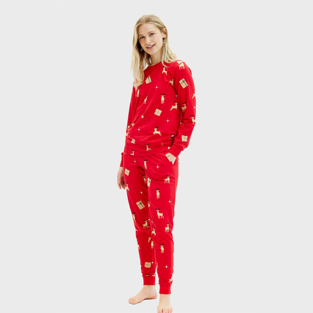 Mirla | Elegant röd julpyjamas dam-Eva Jonsson