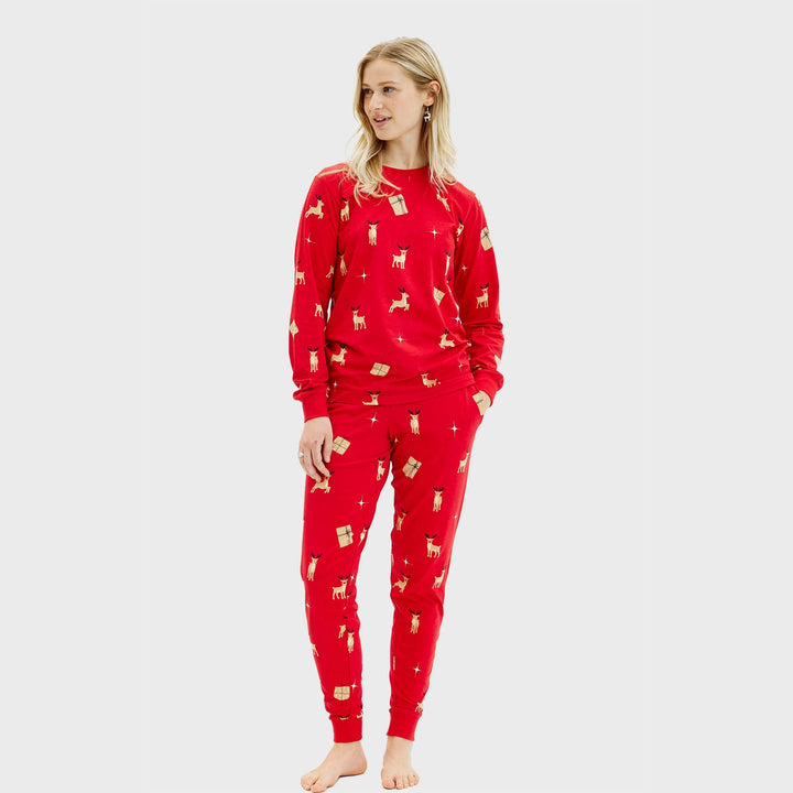 Mirla | Elegant röd julpyjamas dam-Eva Jonsson