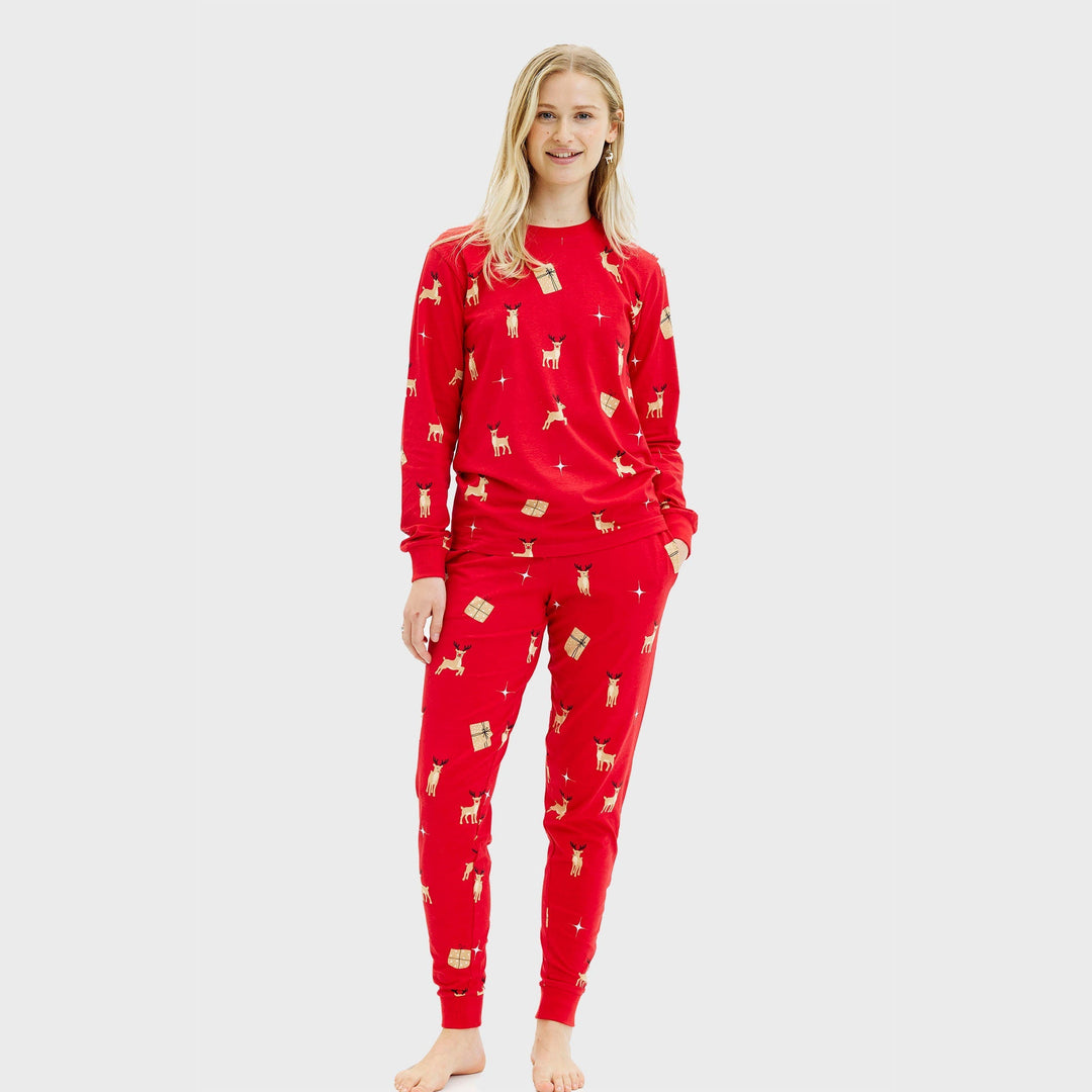 Mirla | Elegant röd julpyjamas dam-Eva Jonsson