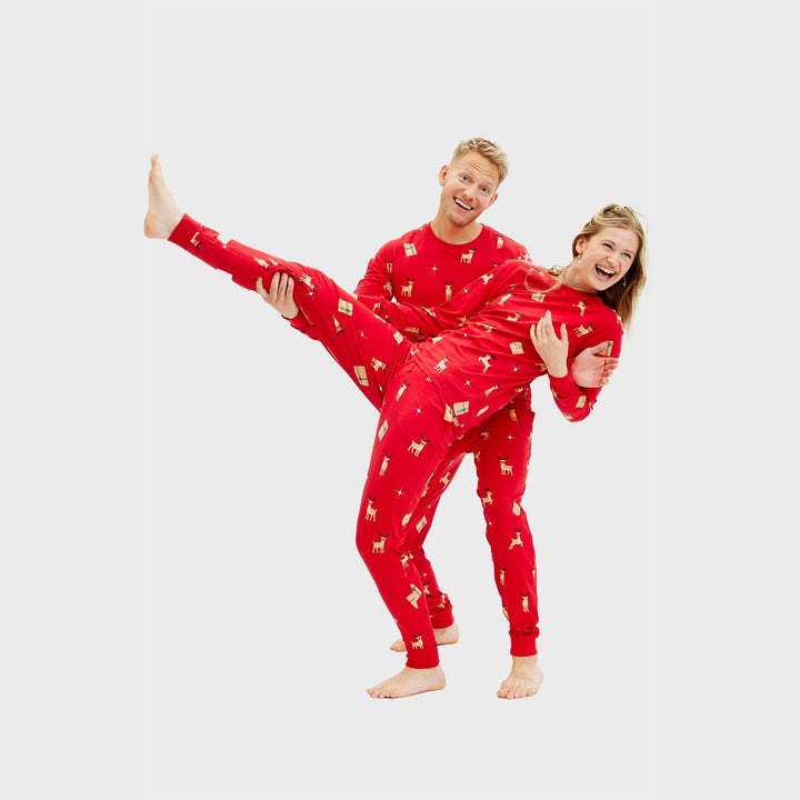 Mirla | Elegant röd julpyjamas herr-Eva Jonsson