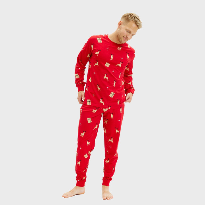 Mirla | Elegant röd julpyjamas herr-Eva Jonsson