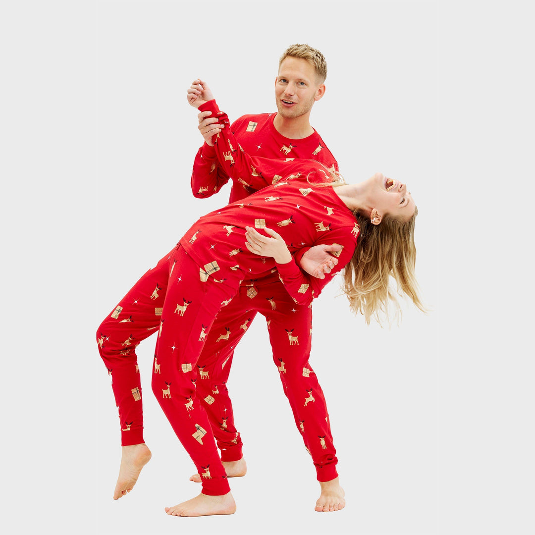 Mirla | Elegant röd julpyjamas herr-Eva Jonsson