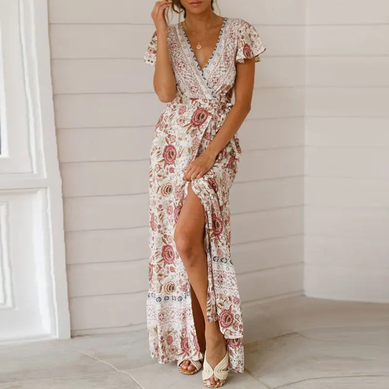 Mirla | Elegant sommar-maxiklänning med volanger-Eva Jonsson