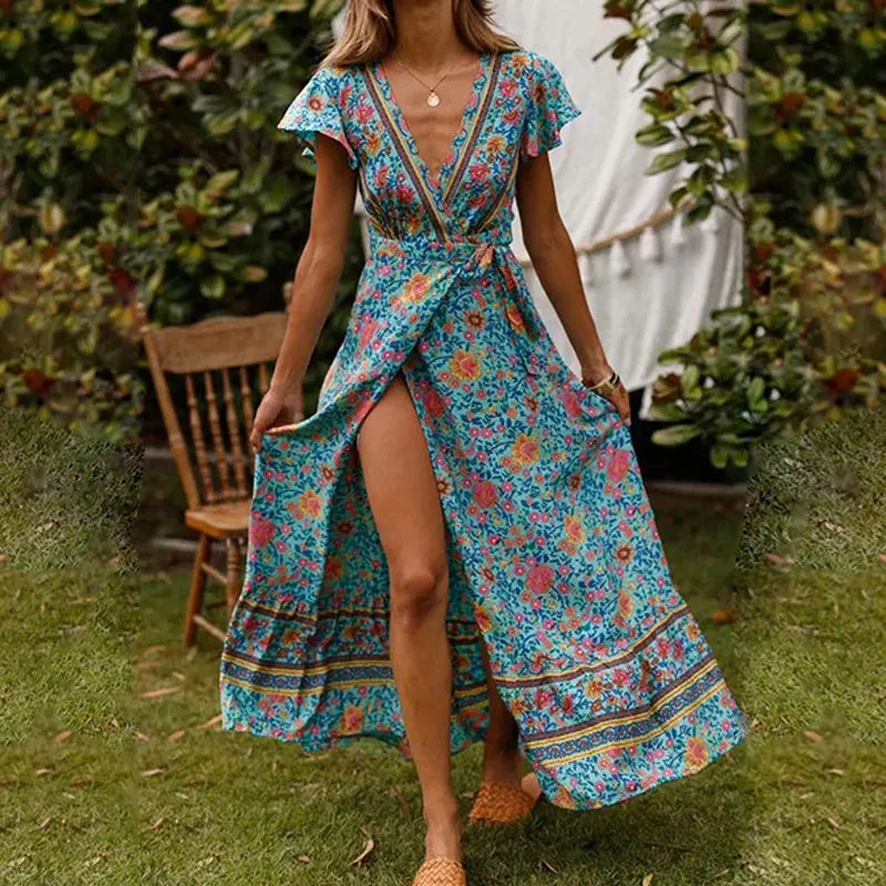 Mirla | Elegant sommar-maxiklänning med volanger-Eva Jonsson