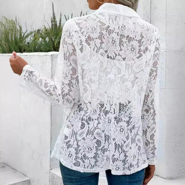 Mirla | Elegant spetsblå jacka i slim fit-Eva Jonsson