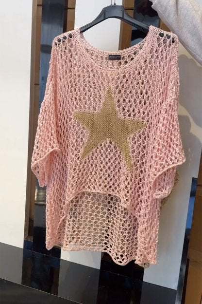 Mirla | Elegant stickad tröja med stjärndesign för kvinnor-Eva Jonsson