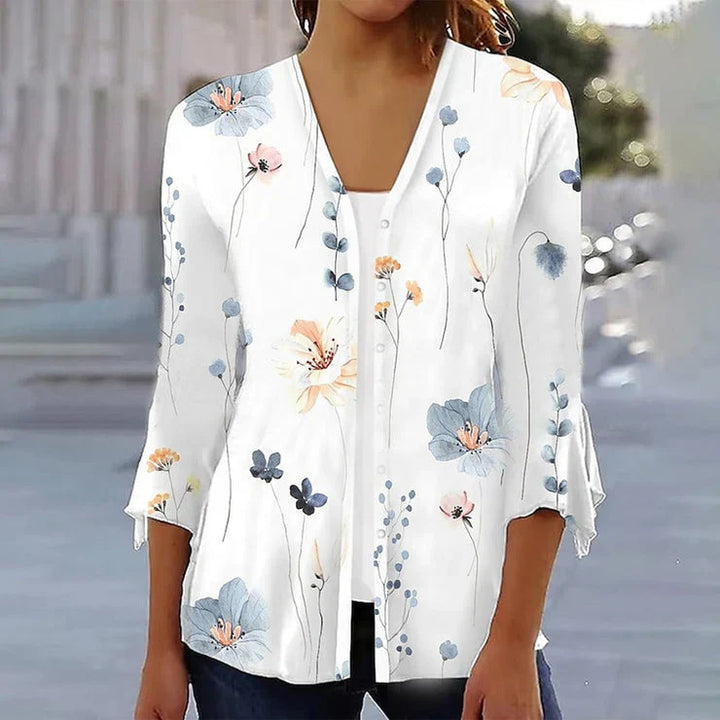 Mirla | Elegant topp med blommönster-Eva Jonsson