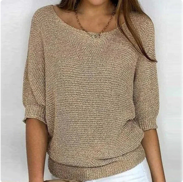 Mirla | Elegant trekvartärm bekväm topp-Eva Jonsson