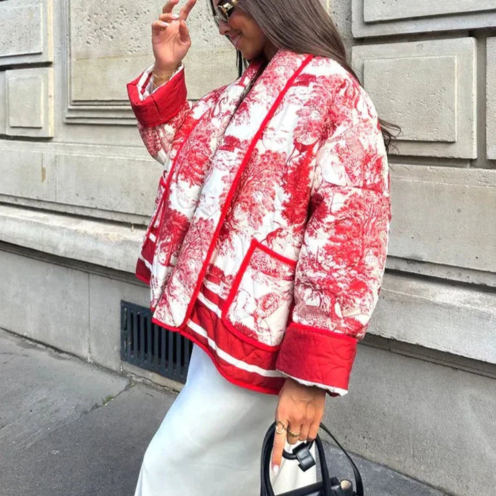 Mirla | Elegant tryckt jacka för damer-Eva Jonsson
