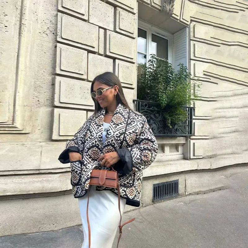 Mirla | Elegant tryckt jacka för damer-Eva Jonsson