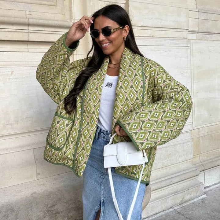 Mirla | Elegant tryckt jacka för damer-Eva Jonsson