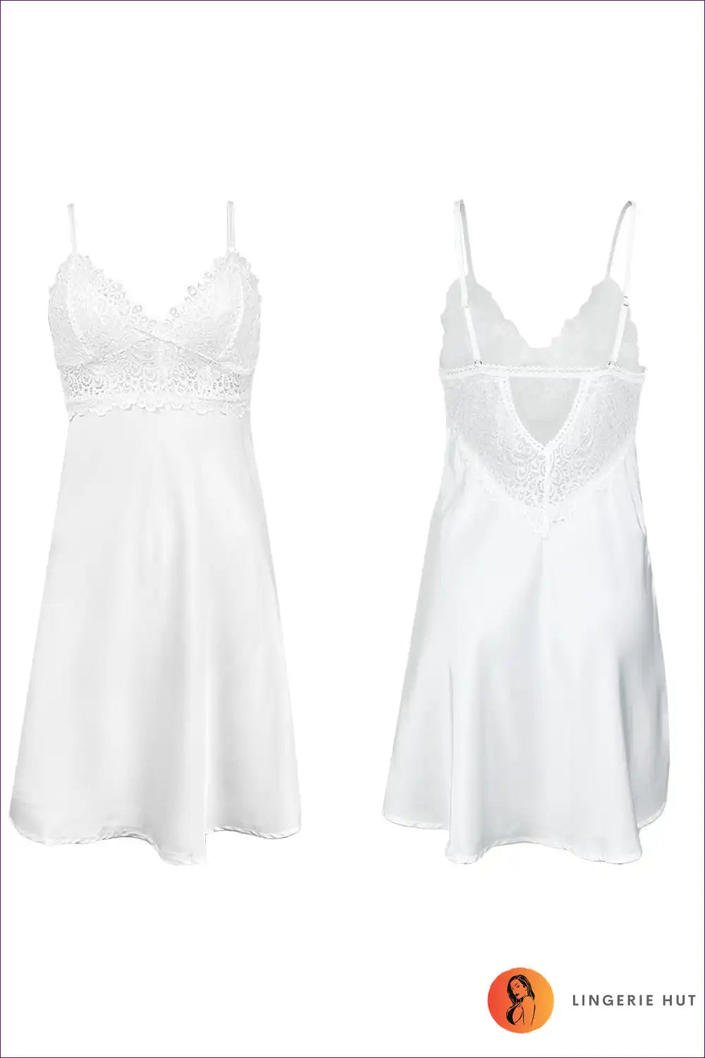 Mirla | Elegant vit satin nattklänning - bröllopsunderkläder-Eva Jonsson