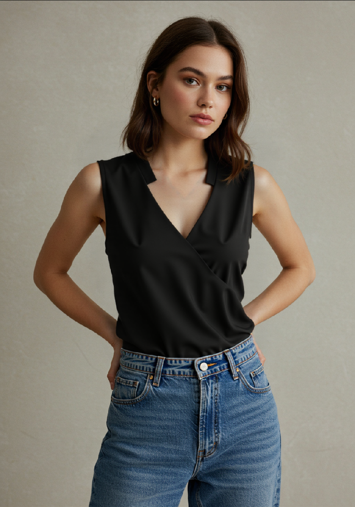 Mirla | Eleganta Ärmlösa Enfärgade Topp-Eva Jonsson