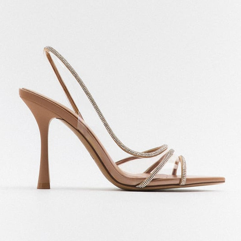 Mirla | Eleganta Klackskor Stiletto Slingback Peep Toe Skor-Eva Jonsson