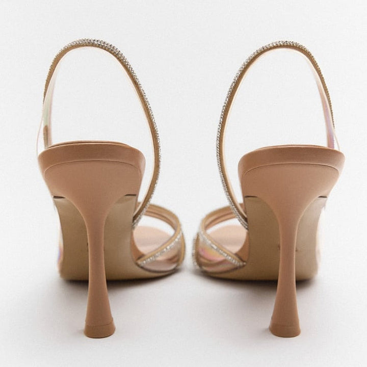 Mirla | Eleganta Klackskor Stiletto Slingback Peep Toe Skor-Eva Jonsson