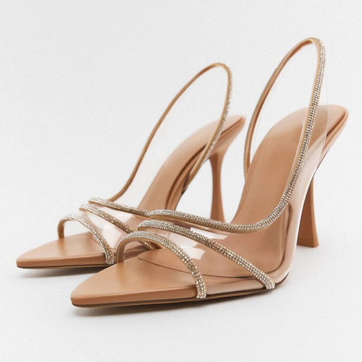 Mirla | Eleganta Klackskor Stiletto Slingback Peep Toe Skor-Eva Jonsson