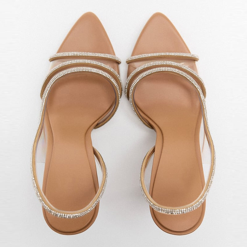 Mirla | Eleganta Klackskor Stiletto Slingback Peep Toe Skor-Eva Jonsson