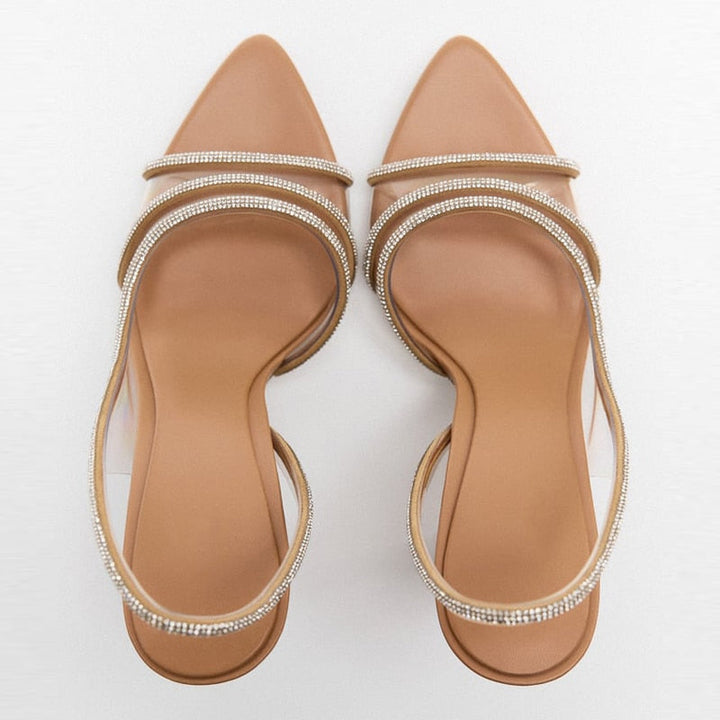 Mirla | Eleganta Klackskor Stiletto Slingback Peep Toe Skor-Eva Jonsson