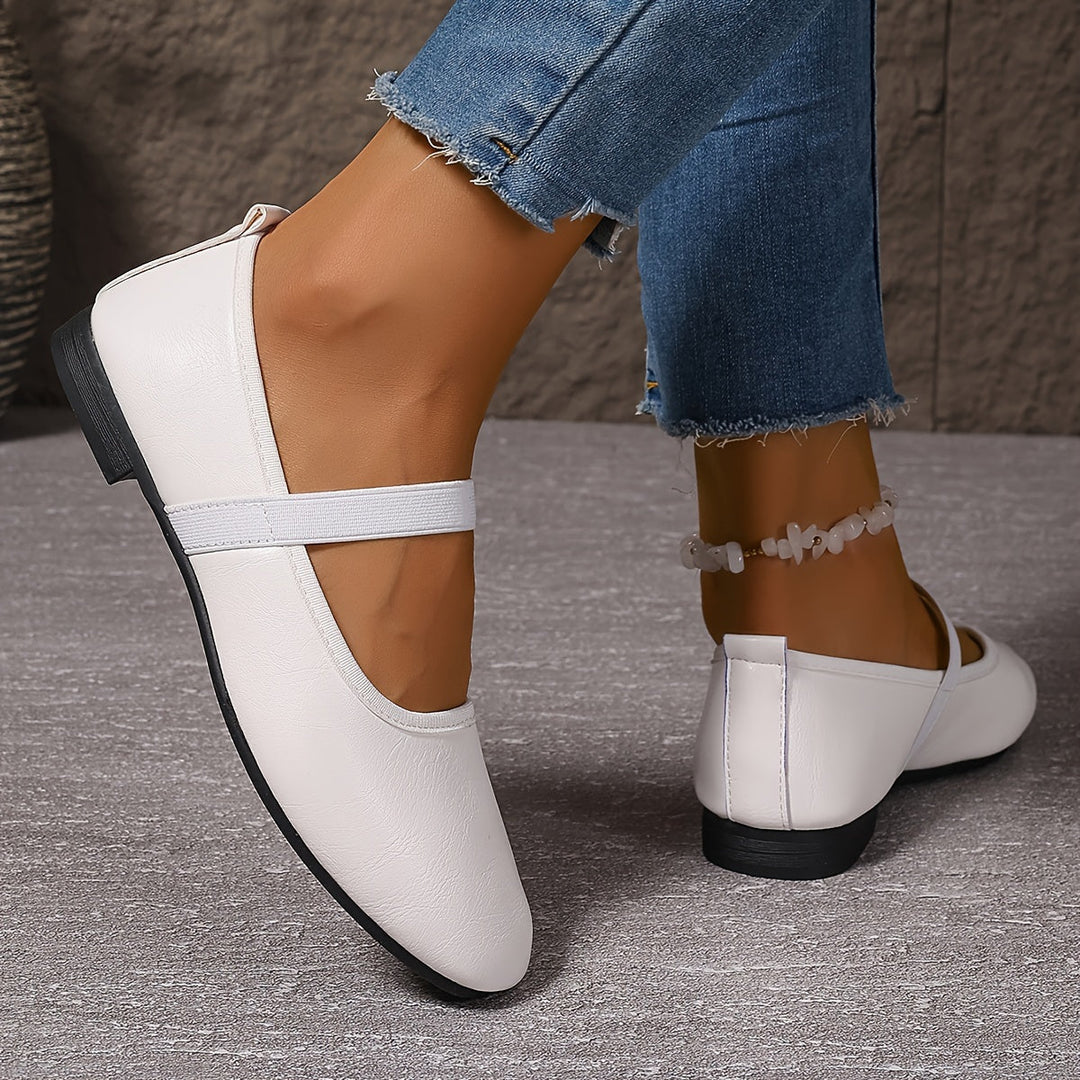 Mirla | Eleganta Vita Mary Jane Ballerina-Eva Jonsson
