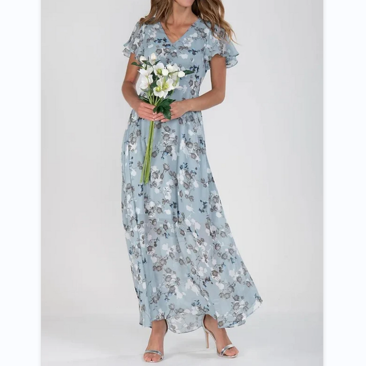 Mirla | Eleganta blommor-maxiklänning för kvinnor-Eva Jonsson