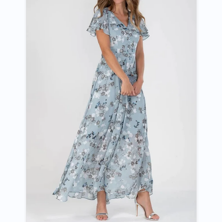 Mirla | Eleganta blommor-maxiklänning för kvinnor-Eva Jonsson