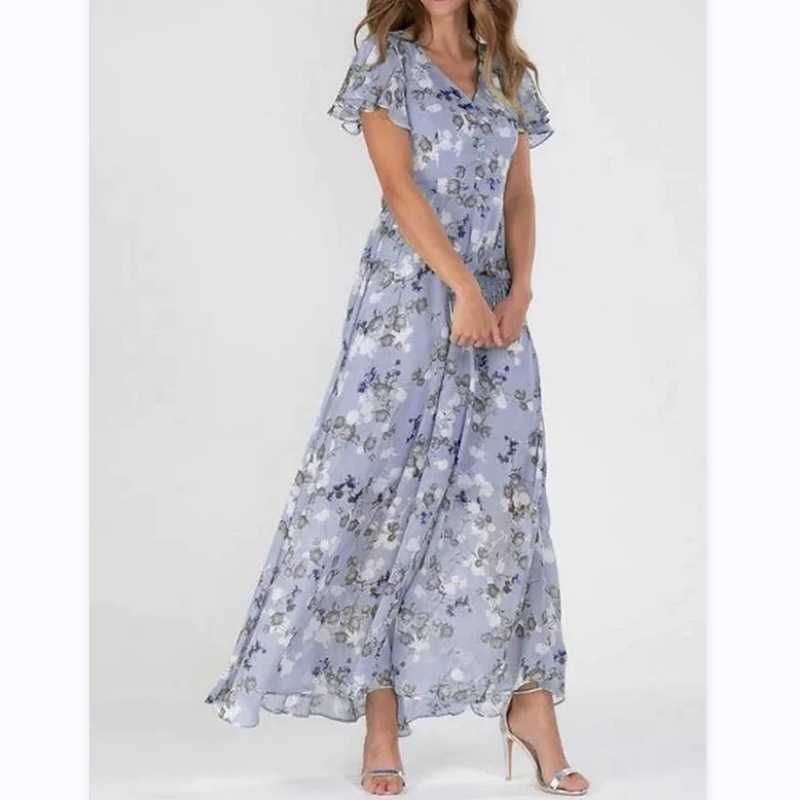 Mirla | Eleganta blommor-maxiklänning för kvinnor-Eva Jonsson