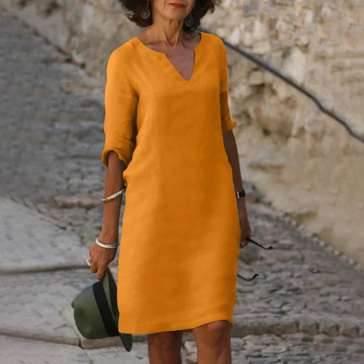 Mirla | Eleganta sommardress med V-ringning-Eva Jonsson