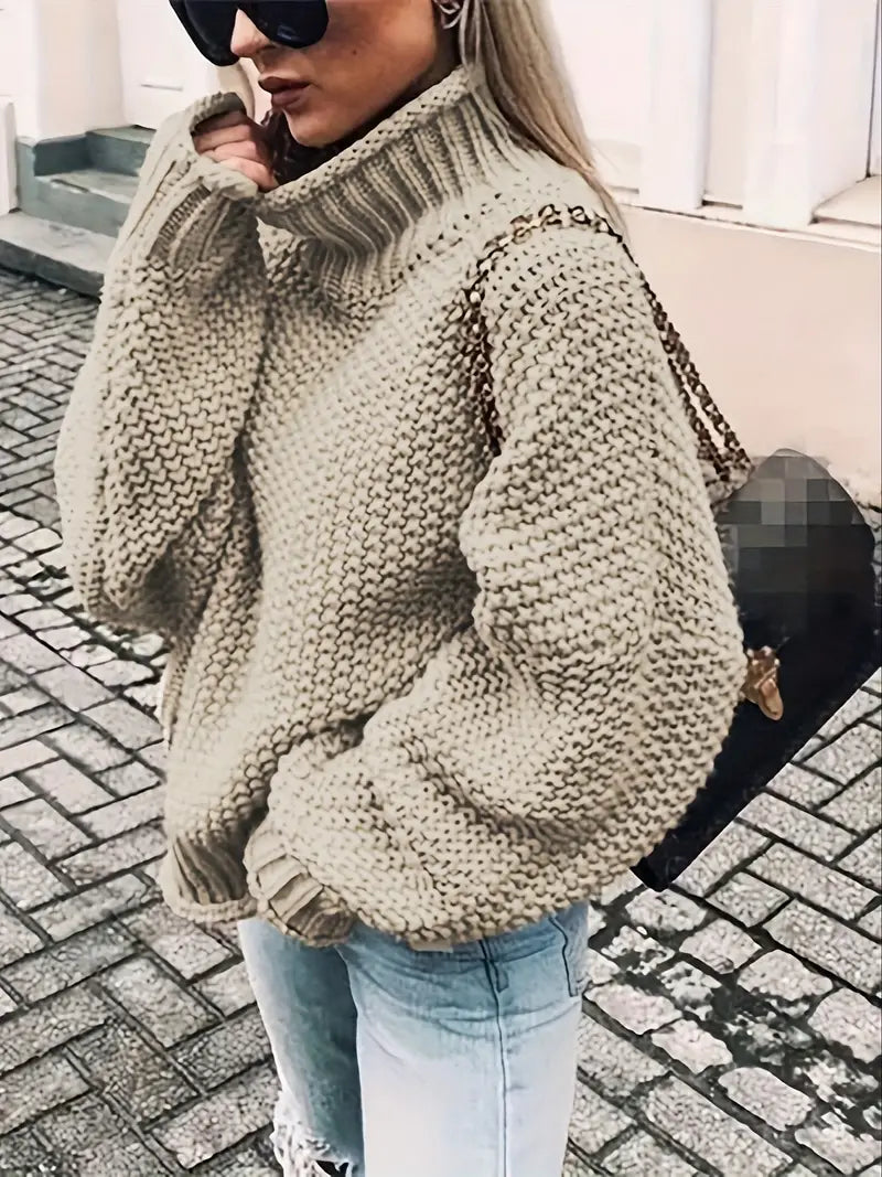 Mirla | Enfärgad Rullkragepullover-Eva Jonsson