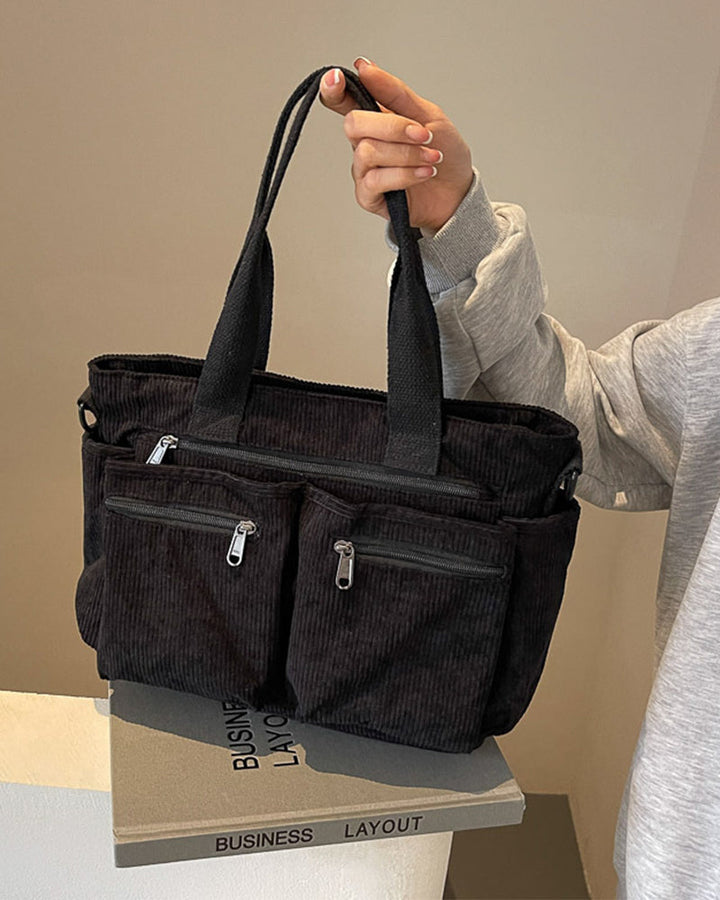 Mirla | Enfärgad shoppingväska av tågflanell-Eva Jonsson