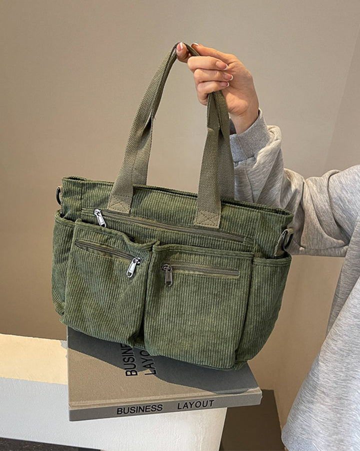 Mirla | Enfärgad shoppingväska av tågflanell-Eva Jonsson
