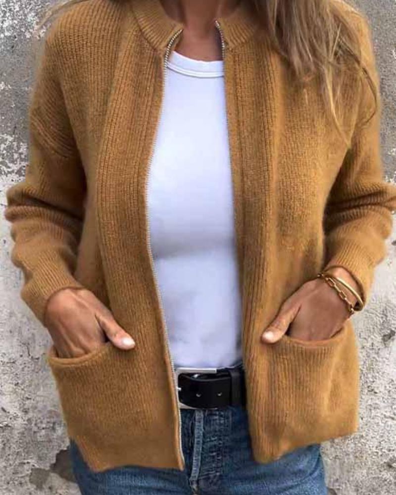 Mirla | Enkel Jacka med Klassisk Dragkedja Design-Eva Jonsson
